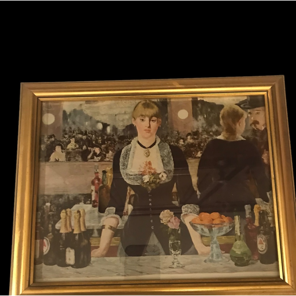 Vintage Print Edouard Manet “A Bar at the Follies”  The Barmaid”  Framed print